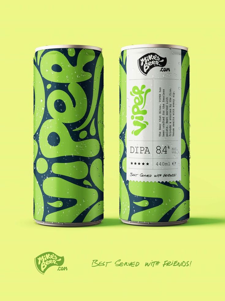 Mike's Beer Viper DIPA craft beer can label design